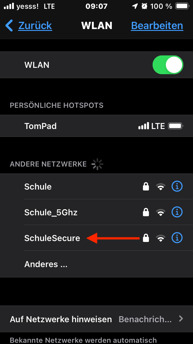 WLAN Auswahl
