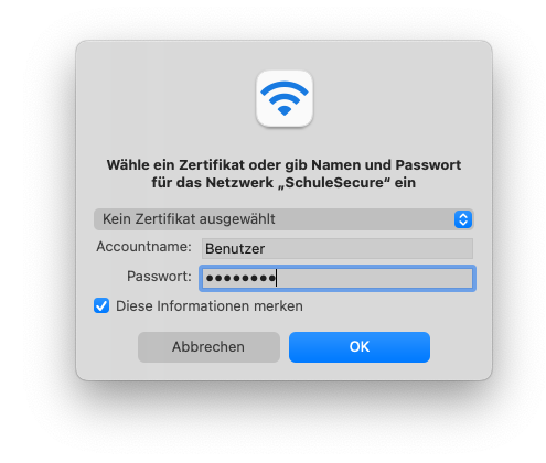 WLAN Auswahl