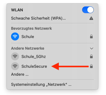 WLAN Auswahl